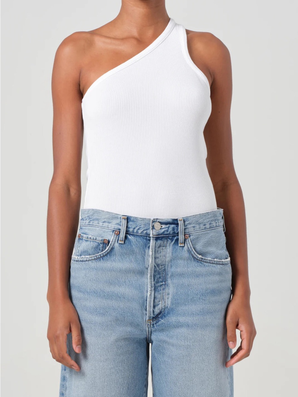 Agolde Verika One-Shoulder Ribbed Tank